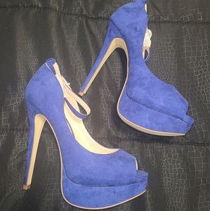 Blue high heels
